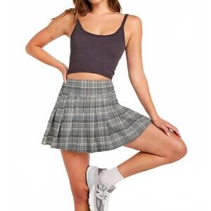 NEW CREAM YOGA nina pleated skort in plaid